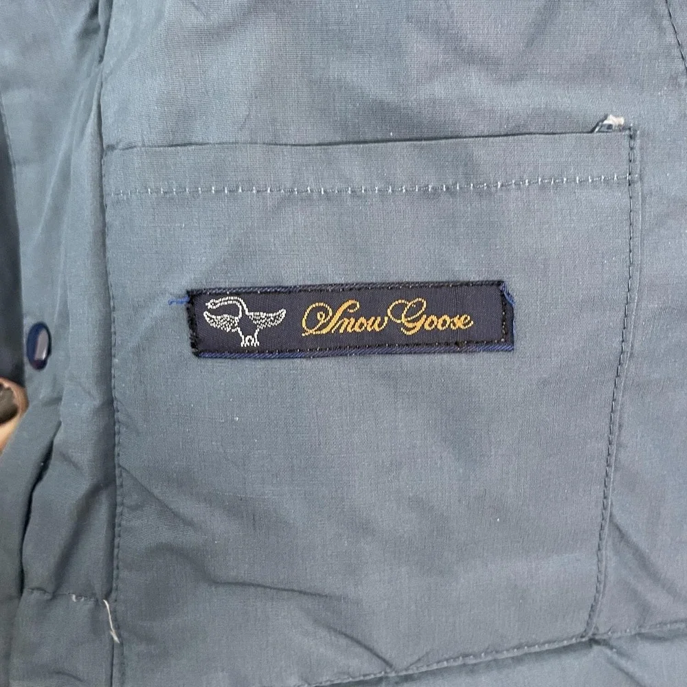 Vintage Snow Goose by Canada Goose Vest Mens Large Blue Down Puffer Canvas
